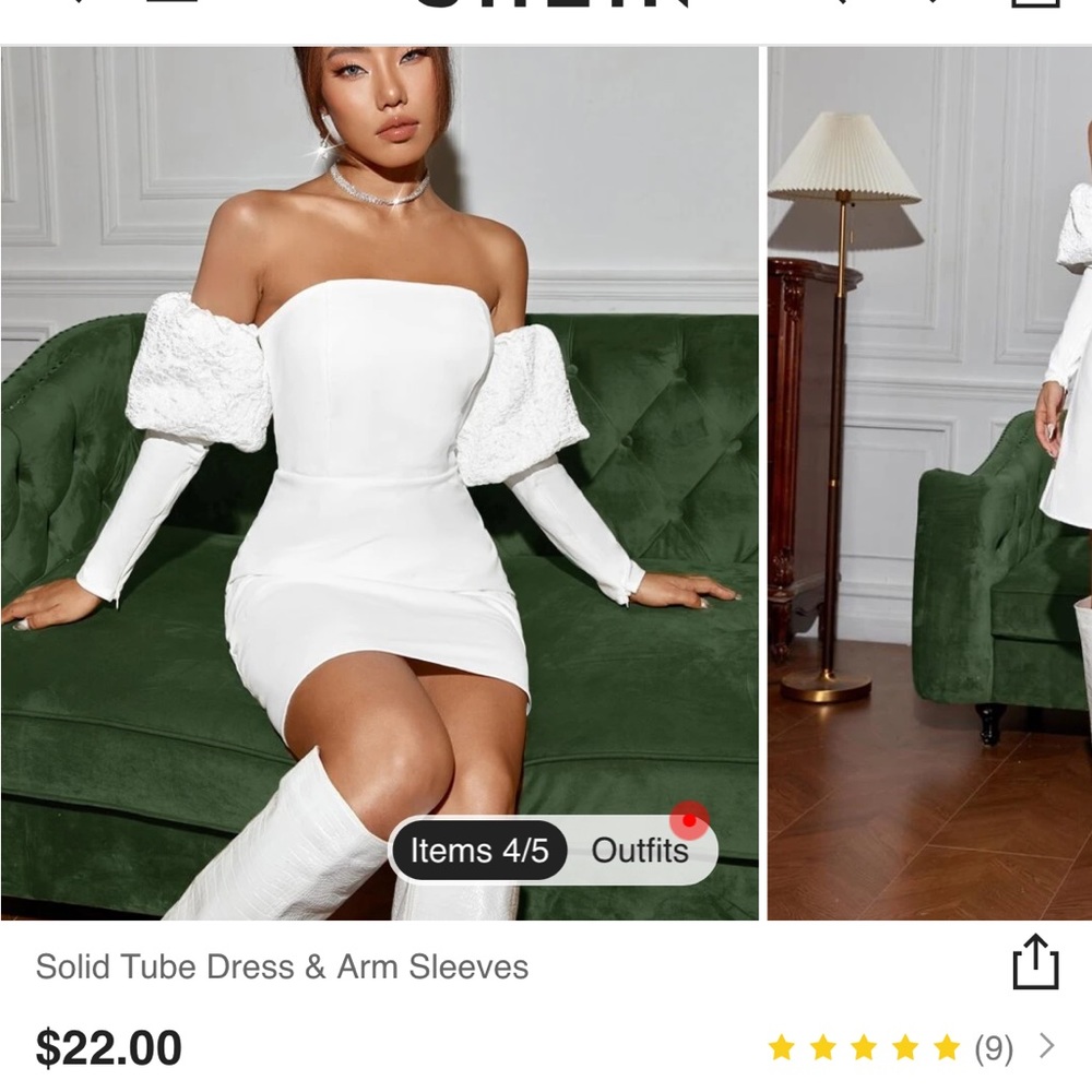 Tube Dress & Arm Sleeves puffs